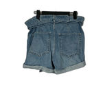 Hollister  Ultra High Rise Paper Bag Denim Blue Jean Cotton Shorts Size 11/30 Photo 2