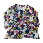 Habitat  Gray Floral V-Neck Top S Photo 0
