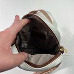 Bostanten Vegan Leather Brown Woven Pattern Wide Strap Crossbody Bag NWT Travel White Photo 4