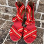 Merona Wedges Red Sandals Platform Cork Heel Womens 7.5 Photo 7