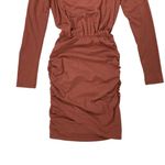Sundry  Dress Small Long Sleeve Ruched Stretch Bodycon Pink Casual Photo 2