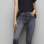 Good American Good Legs Raw Hem Crop GLCFH961T Charcoal Wash Women's Size 12/31 Photo 0