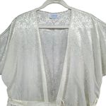 Vintage Lorraine Robe Womens M White Satin Floral Lace Feminine Boho Romantic Size M Photo 2