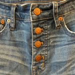 Madewell  High Rise Button Fly Cropped Flare Jeans Distressed Frayed Hem Size 28 Photo 3