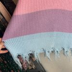 Jolie & Joy Size Large Distressed Striped Ribbed Knit Sweater Purple Blue Pink Photo 4
