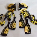 Source Unknown Putting On The Ritz Vintage Champagne Bottles/Glasses 4.5" Post Diva Earrings Photo 0