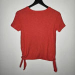 Madewell  Red Orange‎ Short Sleeve Top With Side Ties Size XXS Photo 1