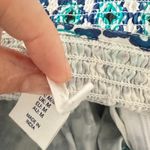 Lucky Brand Maxi Dress Long Smocked Tiered White Turquoise Ruffle Boho Medium Photo 8