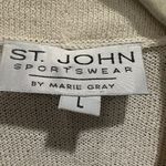 St. John Collection Vintage ST. JOHN Sportswear Santana Knit Cardigan L Cream Pink Gold Buttons USA Photo 7