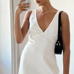 Princess Polly Athenia White Satin Lace Trim Mini Dress 8 Photo 0