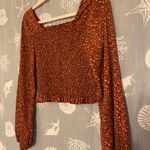 SheIn Red Floral Patterned Long Sleeve Top Photo 2