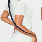 Pretty Little Thing New Sage Green Slinky Underbust Short Sleeve Bodycon D… Photo 0