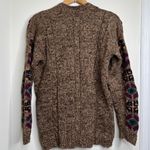 Vintage Pasta V Neck Geometric Print Grandpa Sweater Women’s Size Medium Brown Photo 5