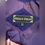Vintage Otello Pelle Trench Coat Purple Double Breasted Oversized 80s Size 9/10 Photo 7
