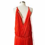 MARIA LUCIA HOHAN Maella Silk Tent Dress Red Chiffon Ruffled Plisse Halter Gown Size 10 Photo 7