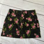 Wild Fable Women's High Rise Black Floral Corduroy Mini Skirt Size 4 Photo 0