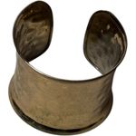Gold Hammered Rustic Style Fashion Statement Cuff Bracelet Photo 3