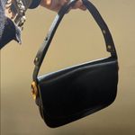 Rodo vintage Italian Black Leather Bag w/ matching coin purse convertible strap Photo 15