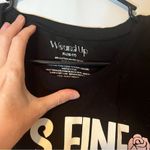 Wound Up  Black Tee with Pink and White Design Photo 3