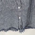 BeachLunchLounge  Shirt Dress Extra Large Blue Pinstripe Linen Cotton Sleeveless Photo 9