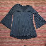 Dee Elly  MODAL FLOWY BELL SLEEVE BLACK DRESS Photo 2