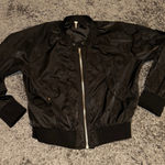 Free People  Bomber Jacket Full Zip Pockets Lightweight Black Large see‎ photos Photo 0