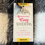 Cozy Sherpa Sherpa Cozy Jacket Fluffy Zip Black White Buffalo Checkerboard Comfy Womens M Photo 10