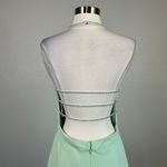 AQUA  Backless Beaded Long Halter A-Line Evening Gown Green Size 8 Formal Dress Photo 7
