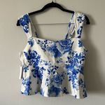 Maeve Anthropologie  Top Floral Blue Photo 2