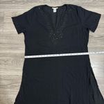 Pineapple Cove Black Tunic Summer Beach Relaxed Dress with Embroidered Sequin XL Photo 13