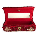 Vintage Beaded Evening Lipstick Case Holders Lot Red & Black Floral With Mirrors Photo 11