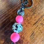 Handmade Chic Pink and Silver Beaded Key Holder Photo 1