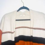 Maurice's White Orange & Black Striped Slouchy Knit Cardigan Photo 2