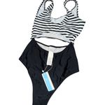 Cupshe  Black and White Striped Bikini Photo 2