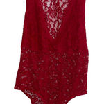 AmbuRance Red Lace Bodysuit V Neck Sleeveless Full Lace Size 2X Photo 0