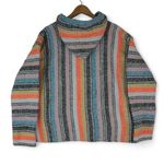 Earth Ragz  Drug Rug Mexican Poncho Baja Hoodie Sweatshirt Pastel M Hippie Boho Photo 1