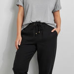 Wit & Wisdom Black Utility Jogger Pants Plus Size 3X Drawstring Casual Pockets Photo 0