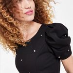 Crystal Doll 
Juniors' Puff-Sleeve Rhinestone-Trim Dress Photo 2