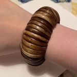 Heavy Cuff Beaded Statement Stretchy Costume Bracelet Brown Wood? Wood Like? Photo 9