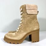 Veronica Beard NWB Westport Lamb Fur Suede Heeled Boots Desert 9 Water Resistant Photo 5