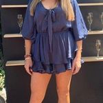 Mustard Seed  Midnight Blue Satin Romper nwt size small Photo 0