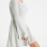 American Eagle Outfitters Women Light Gray Long Sleeve Fit & Flare Dress Size S Photo 1