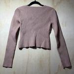 Forever 21  Women’s Ribbed Square Neck Long Sleeve Shimmer Top – Size L Photo 6