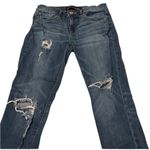 Express Jeans sz 6 faded feathered distressed cropped legging jean EUC Blue Photo 0