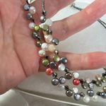 Lia Sophia  multi strand flat faux pearl hematite necklace. Photo 2