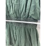 Purple Snow  Women's Romper Off shoulder Size Medium Emerald Green Shorts Crinkle Photo 12