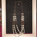 Icing  Cream & Gold Colored Necklace Photo 2