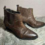 Splendid Cowboy Ankle Boots Studded Brown Bootie Size Photo 3