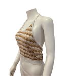 Willow & Wind White and Brown Knit Halter Sweater Size Medium Photo 1