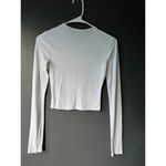 Abercrombie & Fitch White Ribbed Long Sleeve Top - XS Photo 2